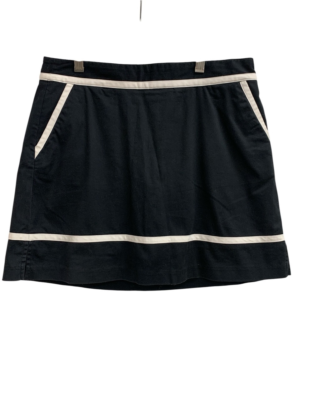 Lady Hagen Black Mini Skirt with Cream Trim Size S